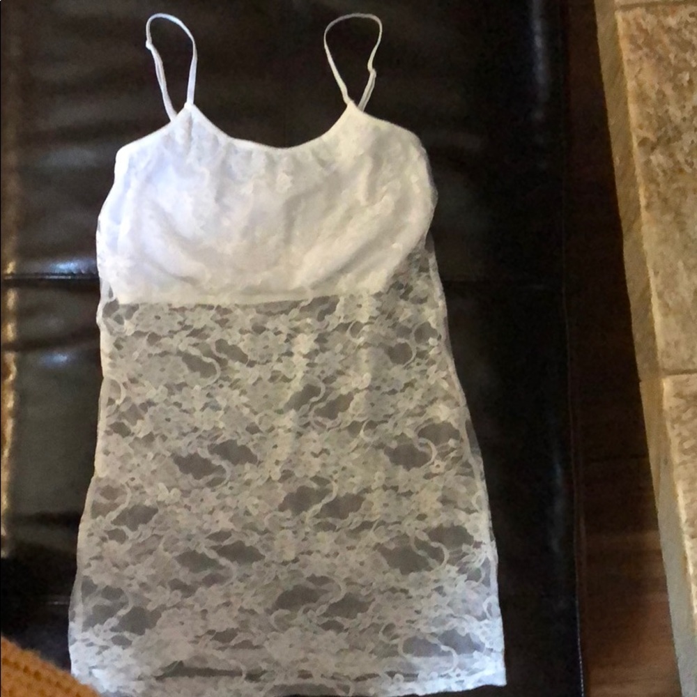 White Lace Tank with Bralette